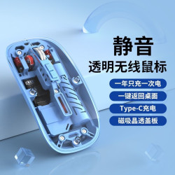 適用華爲小米無線藍牙雙模5.0靜音2.4g充電滑鼠1