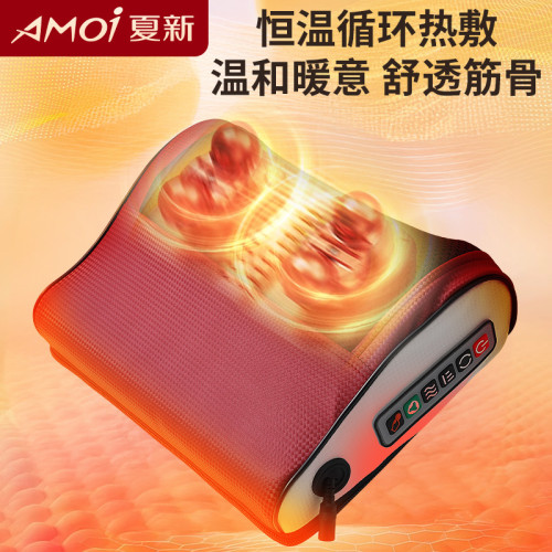夏新品牌頸椎按摩器頭部頸部按摩儀加熱腰椎腰部背部全身按摩枕頭