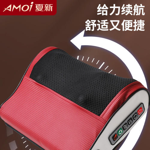 夏新品牌頸椎按摩器頭部頸部按摩儀加熱腰椎腰部背部全身按摩枕頭