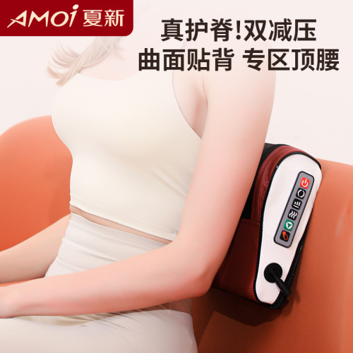 夏新品牌頸椎按摩器頭部頸部按摩儀加熱腰椎腰部背部全身按摩枕頭