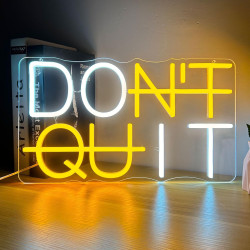 DON'T QUIT牆面裝飾霓虹燈可調光臥室辦公室健身房LED發光標志