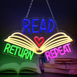 Readbooks造型霓虹燈女孩臥室圖書館閲讀室led燈牌幽靈發光標識