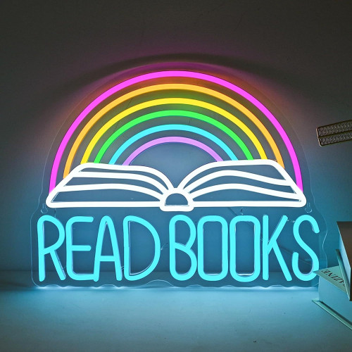 Readbooks造型霓虹燈女孩臥室圖書館閲讀室led燈牌幽靈發光標識