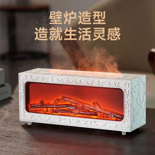 復古壁爐香薰機小型家用香薰機靜音超音波智能遙控仿真火焰香薰機