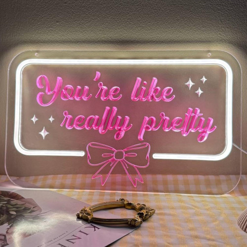 你真的很漂亮霓虹燈you're like really pretty字母裝飾燈牌