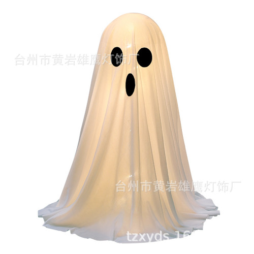 新品萬聖節裝飾發光鬼魂幽靈led彩燈戶外恐怖布置站立擺件
