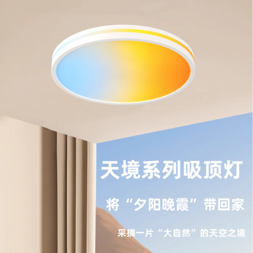 2025新款天境燈吸頂燈溫馨浪漫房間臥室圓形簡約現代客廳燈LED吸