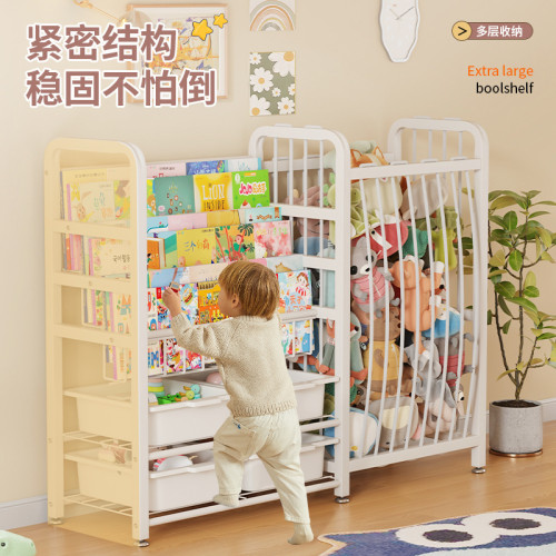 兒童書架繪本架書本玩具收納架一體簡易家用置物架落地寶寶閲讀架