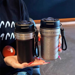 簡約保溫杯316不鏽鋼雙飲咖啡杯可攜式保溫保冷水杯禮品杯子簡約批