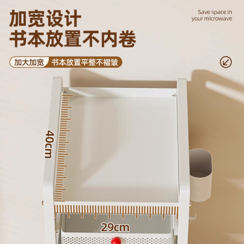書包置物架家用多層桌下滑輪櫃放書本零食收納架可移動廚房小推車