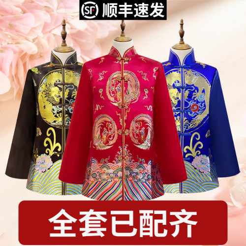 老人壽衣服男女士壽終中式全套配殯葬喪用品白事純棉沖喜唐裝