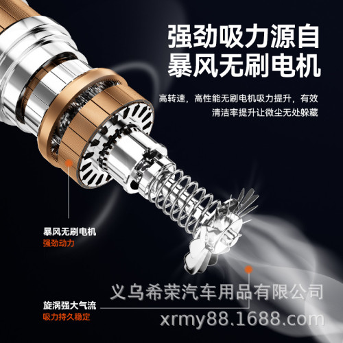 車用吸塵器三檔大吸力無線電量顯示可攜式無刷家用手持除塵器吸塵器