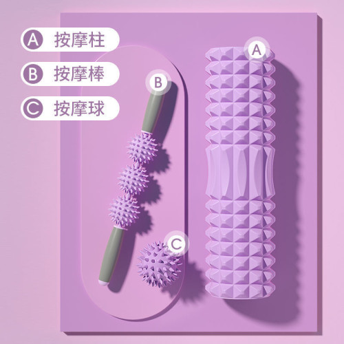 新款肌肉放松泡沫軸小腿塑型瑜珈柱家用狼牙按摩滾軸腿部按摩器材