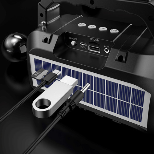 戶外音響藍牙敭聲器無線插卡太陽能創意多功能手電筒手提音箱