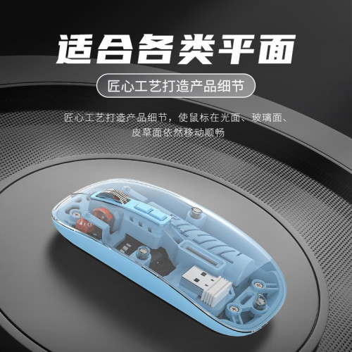 2025透明滑鼠充電新款適用蘋果華爲藍牙雙模三模5.0靜音無聲2.4g