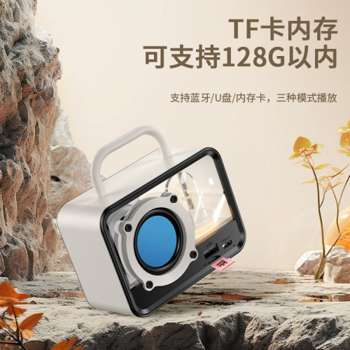 新款復古無線藍牙音箱桌面卡通低音砲藍牙小音響透明迷你藍牙音響