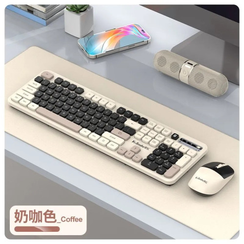 蝰蛇WK500 無線鍵盤滑鼠套裝靜音鍵鼠可愛女生辦公商務電腦通用