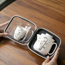 可攜式旅行茶具套裝戶外隨身快客杯茶具外出攜帶包喝茶旅遊泡茶器