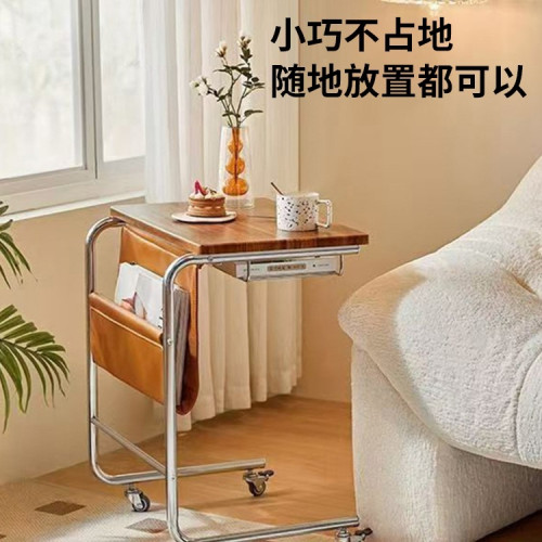 創意可移動茶幾家用沙發旁置物架客廳邊櫃帶輪邊桌臥室床頭小茶幾