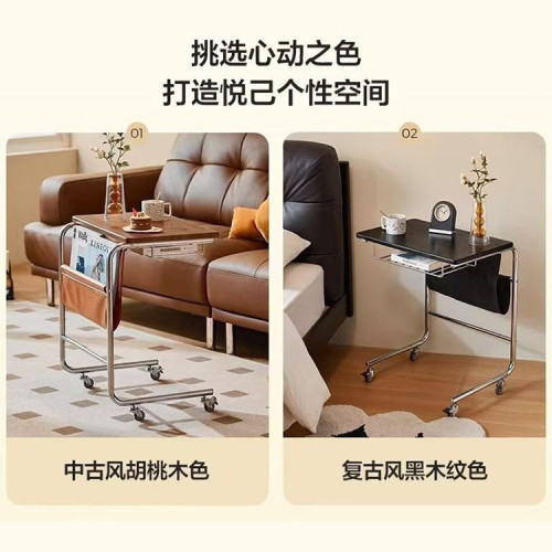 創意可移動茶幾家用沙發旁置物架客廳邊櫃帶輪邊桌臥室床頭小茶幾