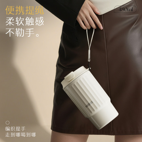 咖啡杯保溫杯大容量男女生高級感輕奢高顔值2025新款可攜式水杯子