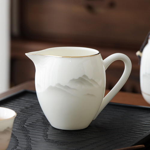 羊脂玉瓷美人公道杯德化白瓷陶瓷茶壺分茶器功夫茶具勻茶杯分茶器