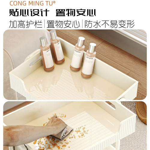 聰明兔美容小推車美容院儀器工具車奶油風置物架