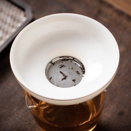 萬匠德化羊脂玉白瓷茶漏套組茶水分離過濾器家用功夫茶具配件茶隔