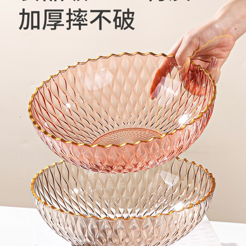 感水果盤金邊波浪紋客廳家用茶幾輕奢果盤小2024新款