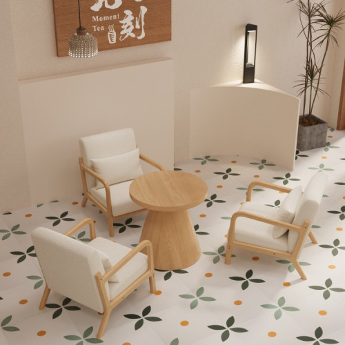 奶油風清吧咖啡廳沙發椅組合奶茶店西餐廳接待休閒洽談區沙發卡座