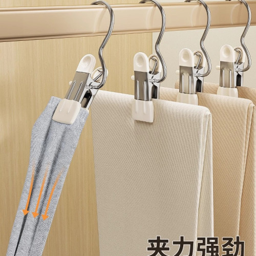 褲夾子家用無痕掛褲子衣架收納多功能掛鉤晾衣夾單個防滑褲架