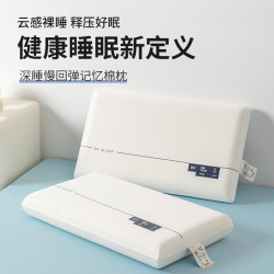慢迴彈記憶棉枕頭護頸椎助睡眠單人一衹裝成人酒店一對枕芯側睡整
