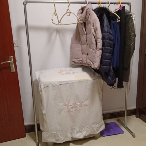服裝架展示架地攤落地陽台晾曬被貨架掛衣服架子單桿架水管晾衣架