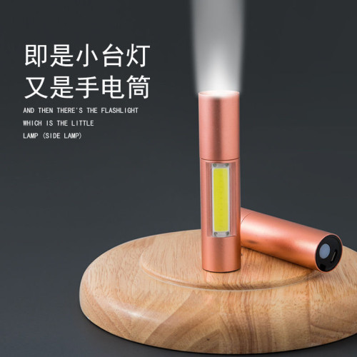 兒童手電筒小型可攜式迷你家用學生可愛強光可充電戶外led