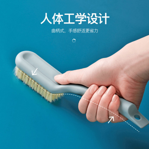 可掛式長柄鞋刷洗鞋刷多功能素色清潔刷家用多功能刷子軟毛鞋刷
