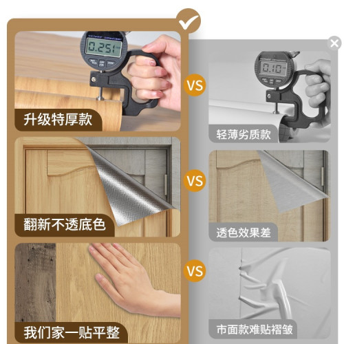 門貼紙自粘木門翻新壁紙臥室房門舊門改色貼膜入戶門遮醜木紋貼紙