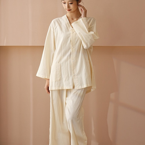 艾灸服純棉前後開釦汗蒸服桑拿中醫理療拔罐針灸推拿客人服美容院