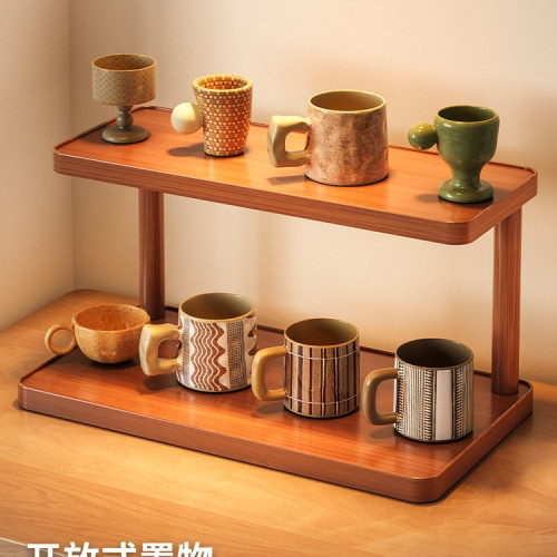 桌面置物架杯子收納架子餐桌台面工位水杯咖啡杯茶具桌上小型杯架