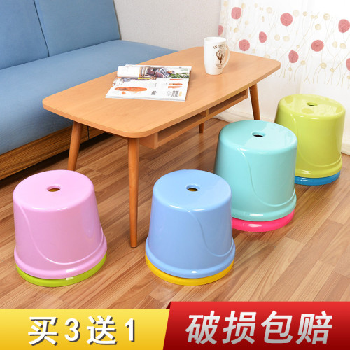 小圓凳子塑膠凳子板凳兒童家用矮凳大人加厚圓形北歐膠幼兒園椅子