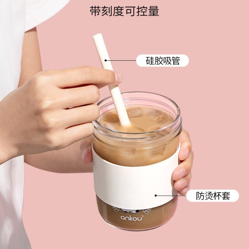 隔夜燕麥杯可攜式外帶豆漿早餐酸奶杯帶蓋勺奶昔麥片沖泡牛奶杯