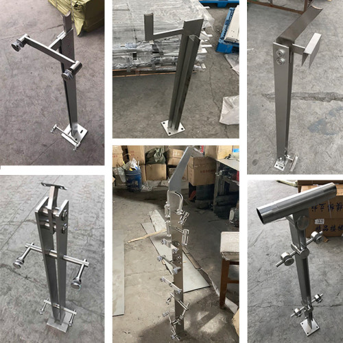 不鏽鋼立柱/樓梯扶手/玻璃樓梯立柱商場工程橋梁護欄大刀片欄桿