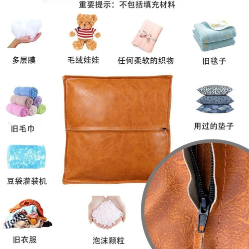 美式收納坐墩皮質蒲團客廳臥室收納袋懶人收納換鞋凳防水防刮耐磨