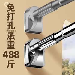 免打孔伸縮桿陽台窗簾撐桿不鏽鋼管子晾衣桿防風固定單個裝晾衣架