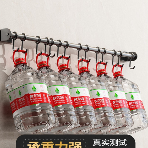 廚房掛鉤桿多功能置物架壁掛鍋鏟勺子排鉤收納鍋蓋掛鉤架櫥櫃掛鉤