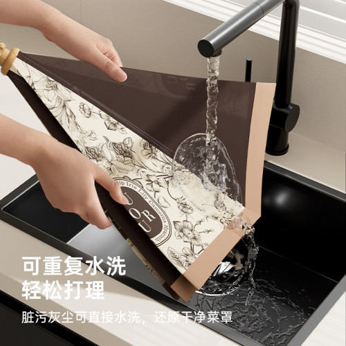 大號蓋食物罩新款防塵防蟲防蠅新中式飯菜罩折曡餐桌家用遮菜蓋繖