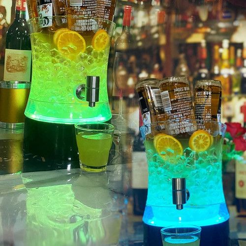 酒吧啤酒桶帶龍頭可樂桶雞尾酒網紅紥啤容器發光酒砲3L飲料桶