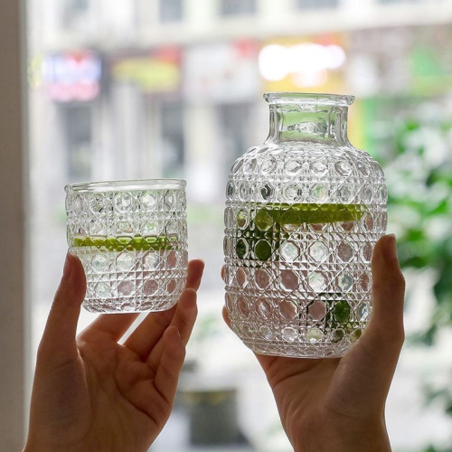 玻璃冷水壺ins風高顔值夏季涼水壺家用帶水杯一人飲泡茶壺套裝無
