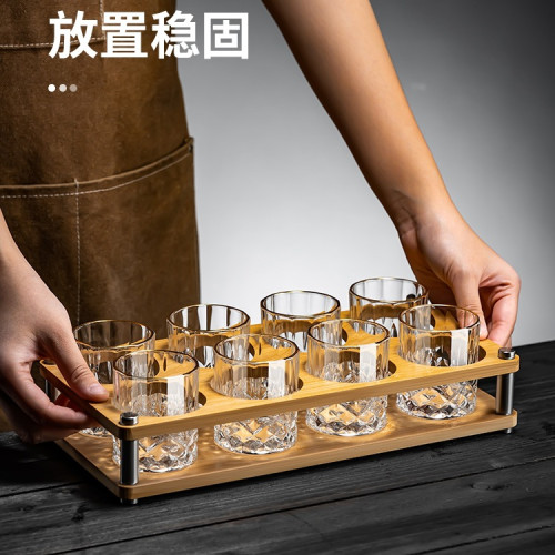 家用感二兩白酒杯套裝輕奢2兩小杯子分酒器飯店商用加厚