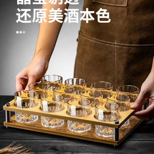 家用感二兩白酒杯套裝輕奢2兩小杯子分酒器飯店商用加厚