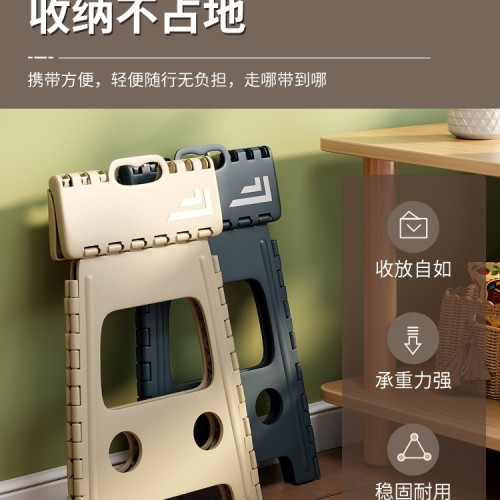 加厚折曡凳塑膠可攜式椅子戶外馬紥家用餐桌折凳成人板凳吃飯高凳子